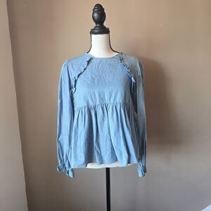 Altar'd State Chambray Blouse NWT Size XS